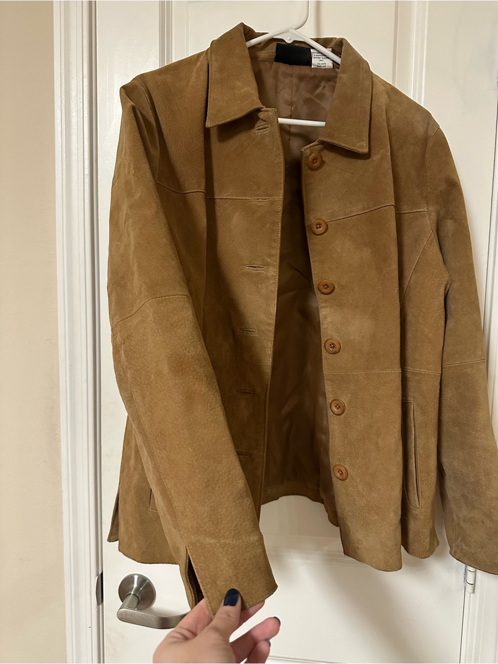 Vintage Spiegel Women's 100% Leather Button-Front Jacket in Camel 🐪 - Picture 3 of 14